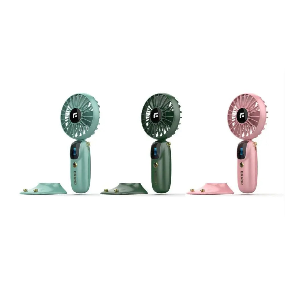 Портативный мини вентилятор Mini fan AND892 с подставкой для телефона и дисплеем