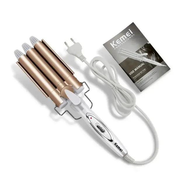 Тройная плойка для волос Kemei 1010