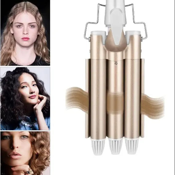 Тройная плойка для волос Kemei 1010