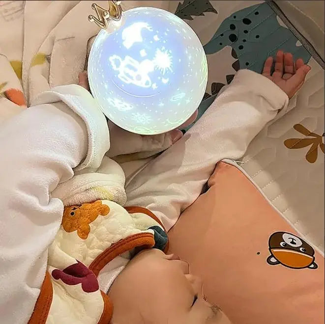 Проектор - ночник с вращением 360°, 12 сменных слайдов, LED настольная лампа