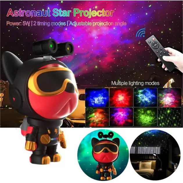 Проектор звездного неба в виде собаки Nebula Dog Projector с 2 лазерами с пультом от USB
