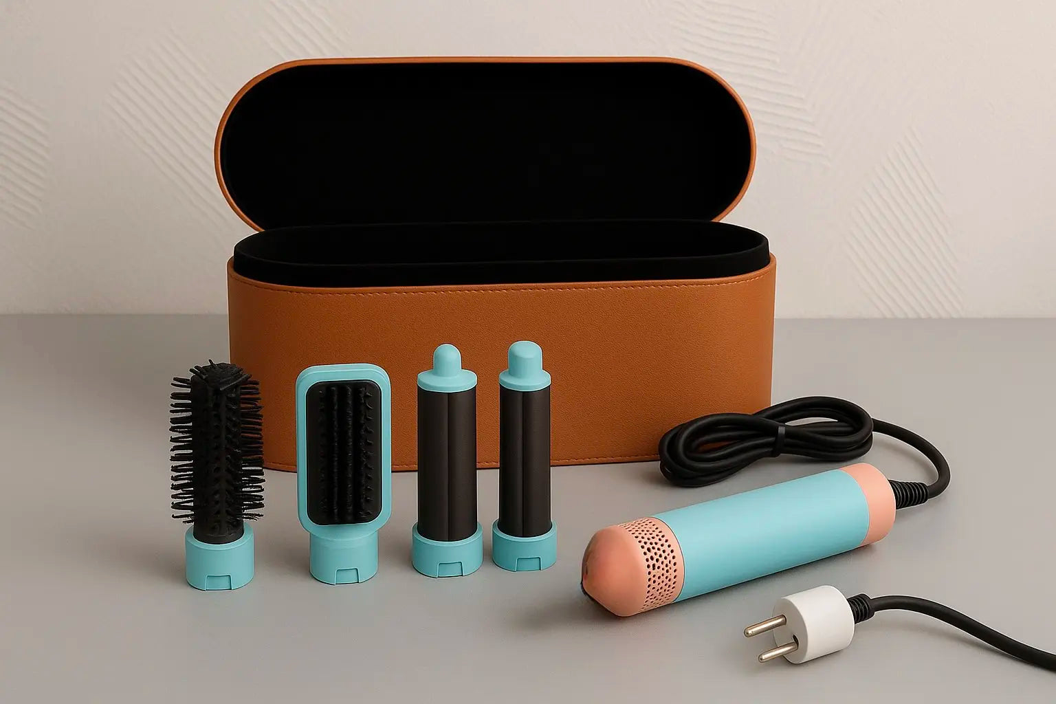 Профессиональный стайлер для волос 5 в 1, керамическое покрытие, ионизация воздуха, многофункциональный фен, выпрямитель, объемный стайл...