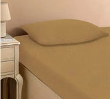 бежевая Простынь махровая на резинке с наволочками Anisa (220х240+30 см)