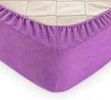 сиреневая Простынь махровая на резинке с наволочками Anisa  (220х240+30 см)