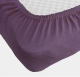 Фиолетовая Простынь махровая на резинке с наволочками Anisa  (220х240+30 см)