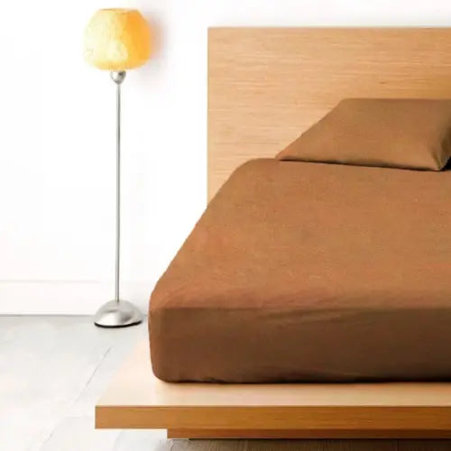 персиковая Простынь махровая на резинке с наволочками Anisa (220х240+30 см)