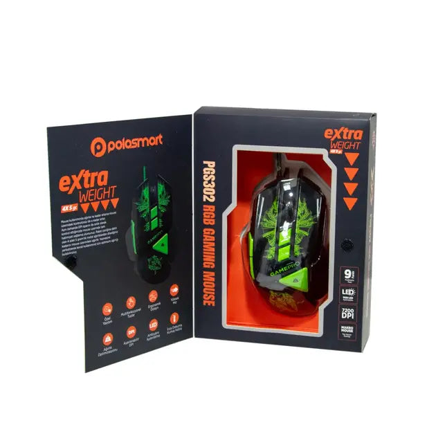 Проводная игровая мышка со светодиодной подсветкой PoloSmart PGS302 4 уровня чувствительности