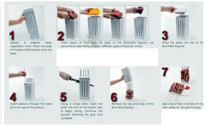 Приспособление для быстрого нанизывания шашлыка brochette express | шпажки для шашлыка