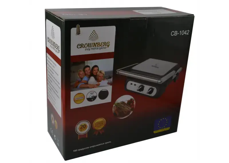 Прижимной контактный электрический гриль Crownberg CB 1042