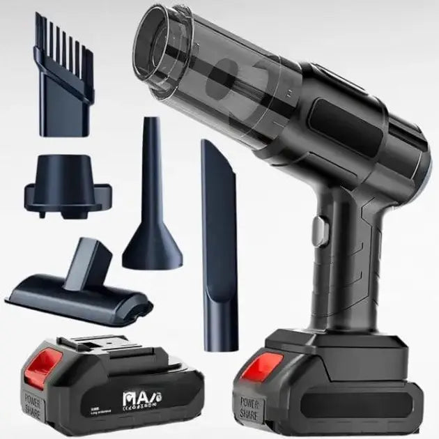 Пылесос автомобильный мощный беспроводной аккумуляторный, 4 насадок