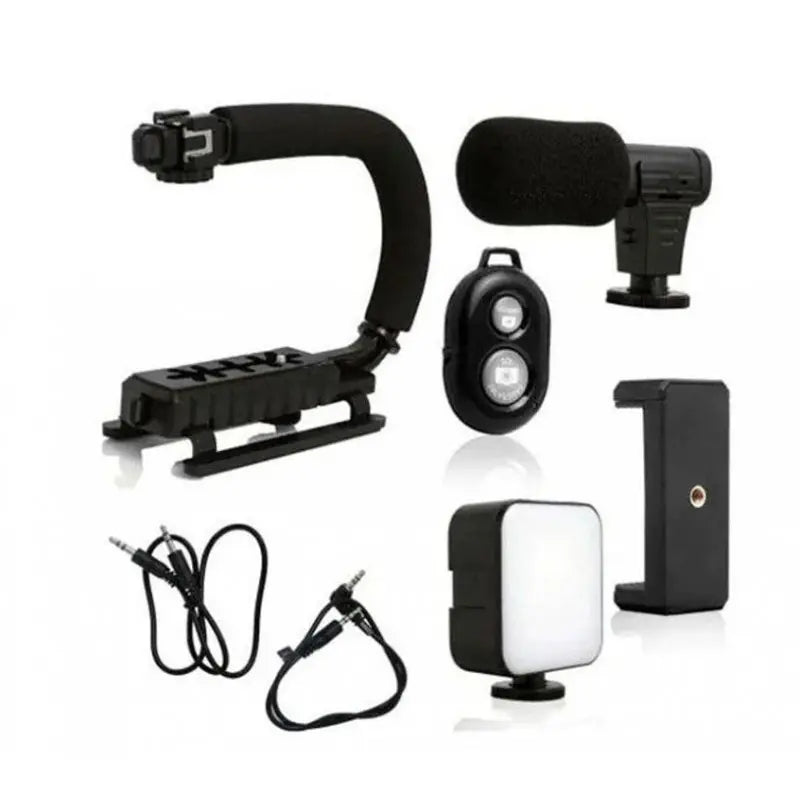 Ручка стабилизатор AY-49U для видеокамер фотоаппаратов Uобразный кронштейн для телефона с микрофоном вспышкой