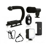 Ручка стабилизатор AY-49U для видеокамер фотоаппаратов Uобразный кронштейн для телефона с микрофоном вспышкой