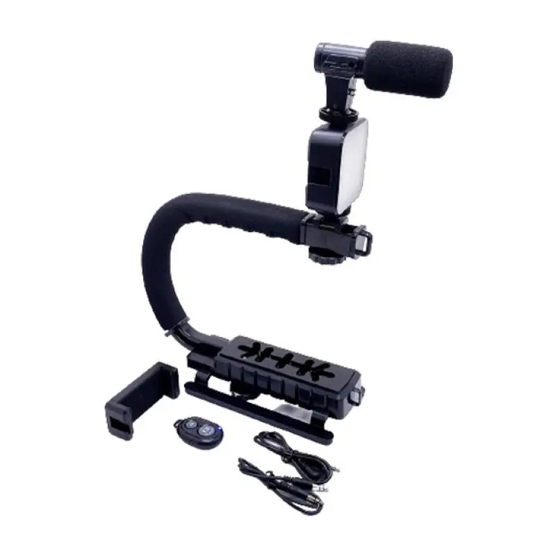 Ручка стабилизатор AY-49U для видеокамер фотоаппаратов Uобразный кронштейн для телефона с микрофоном вспышкой