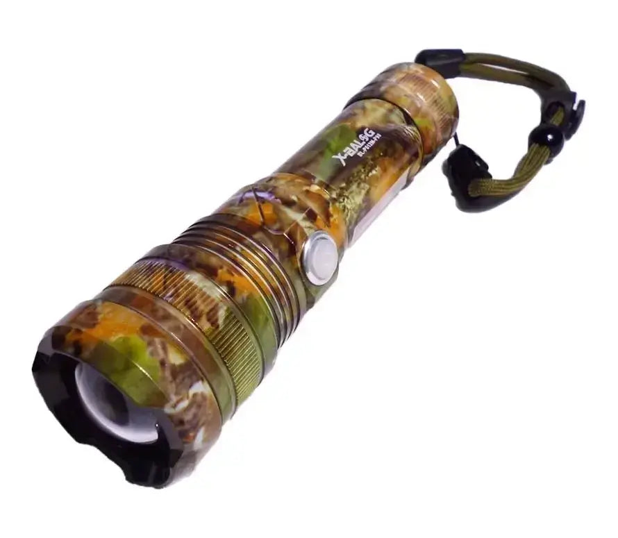 Ручной аккумуляторный фонарик с боковым диодом Power style MX-915M-COB камуфляжный расцветка