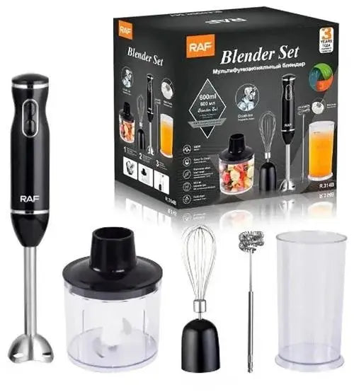 Ручной погружной блендер RAF R.314B с металлической ножкой 5в1 400 Вт