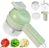 Ручной измельчитель для овощей 4в1 Food Chopper / Электрическая кухонная овощерезка / Мини блендер-слайсер