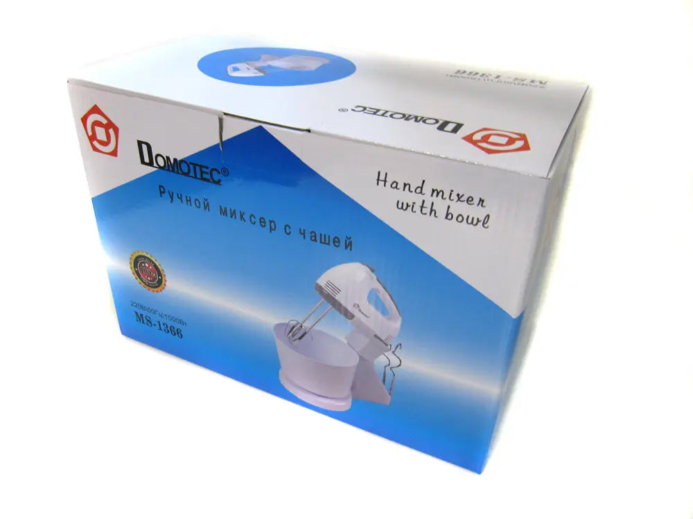Ручной миксер с чашей Domotec MS-1366 7 скоростей