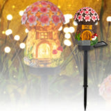 Садовый фонарь 43 см в грунте в виде гриба с солнечной панелью Сказочный домик