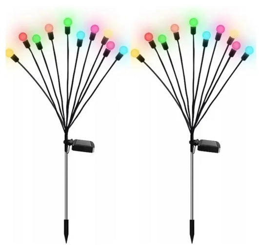 Садовый светодиодный светильник на солнечной батарее - Светлячок (2шт набор) RGB