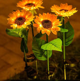 Садовый светильник на солнечной батарее Подсолнечник, 75 см, Теплый белый / Газонный светодиодный фонарь
