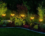 Садовый светильник на солнечной батарее Подсолнечник, 75 см, Теплый белый / Газонный светодиодный фонарь