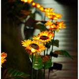 Садовый светильник на солнечной батарее Подсолнечник, 75 см, Теплый белый / Газонный светодиодный фонарь