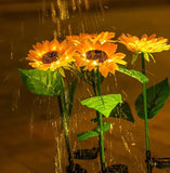 Садовый светильник на солнечной батарее Подсолнечник, 75 см, Теплый белый / Газонный светодиодный фонарь