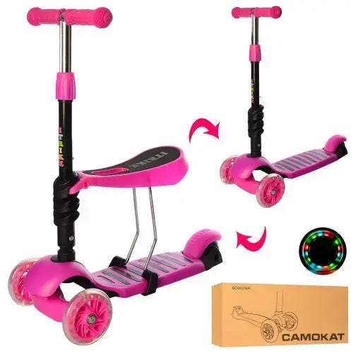 Детский самокат с сиденьем Best Scooter 3в1 зеленый