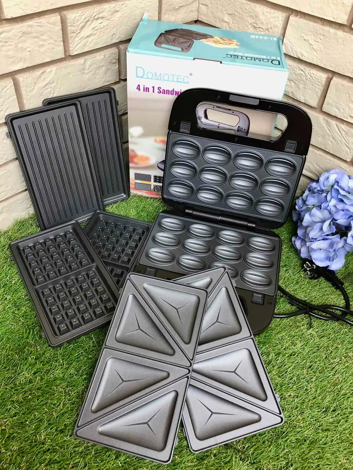 Вафельница-сендвичница 4в1 Domotec SI-234B 1200w