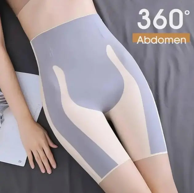 Шорты с высокой талией для коррекции фигуры изготовлены из легкого бесшовного нейлона