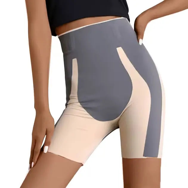 Шорты с высокой талией для коррекции фигуры изготовлены из легкого бесшовного нейлона