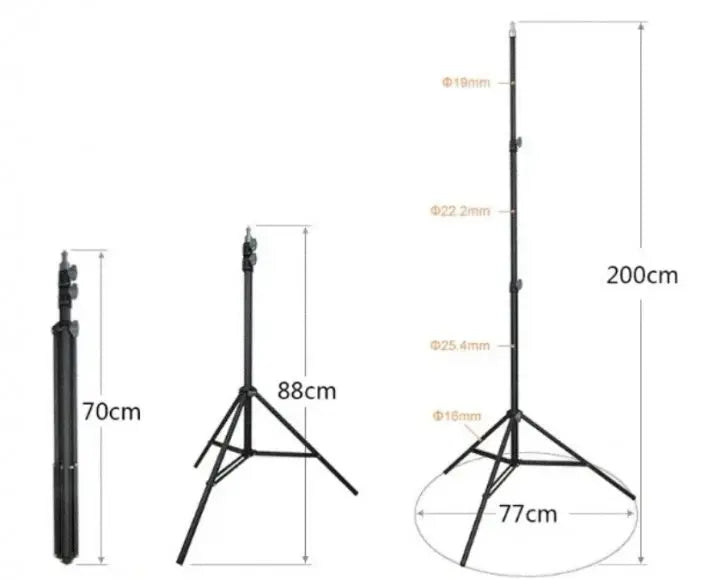 Штатив-стойка-тренога для кольцевой лампы, телефона и камеры 200см