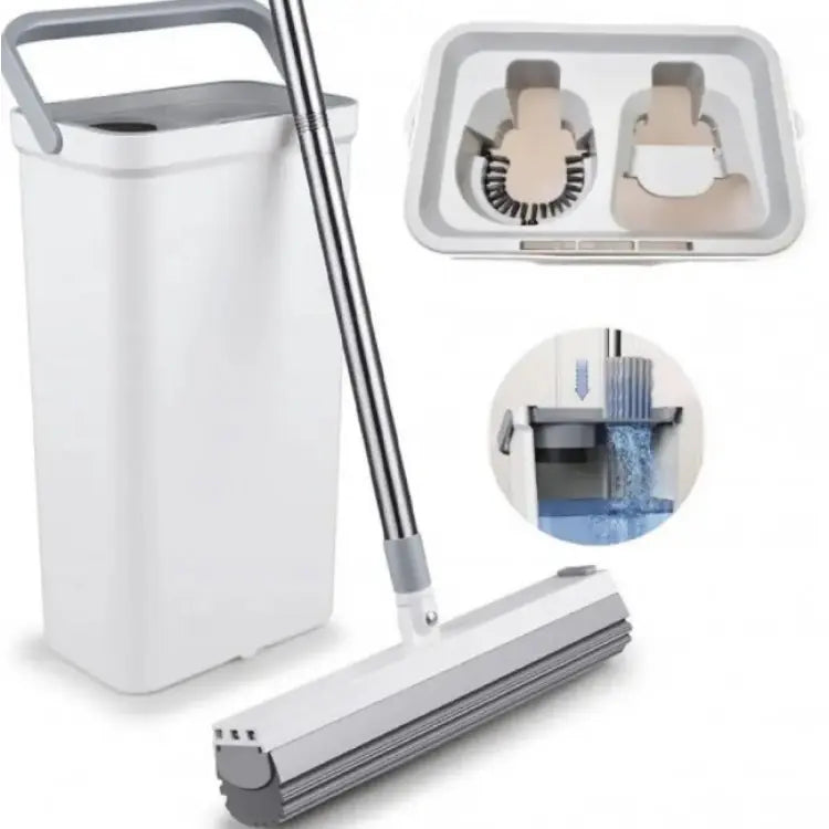 Швабра с ведром и автоматическим отжимом MOP MD-01 / Швабра лентяйка для уборки и мытья полов