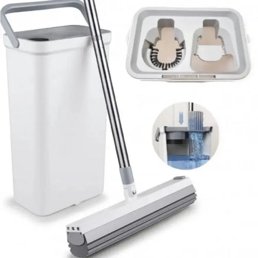 Швабра с ведром и автоматическим отжимом MOP MD-01 / Швабра лентяйка для уборки и мытья полов