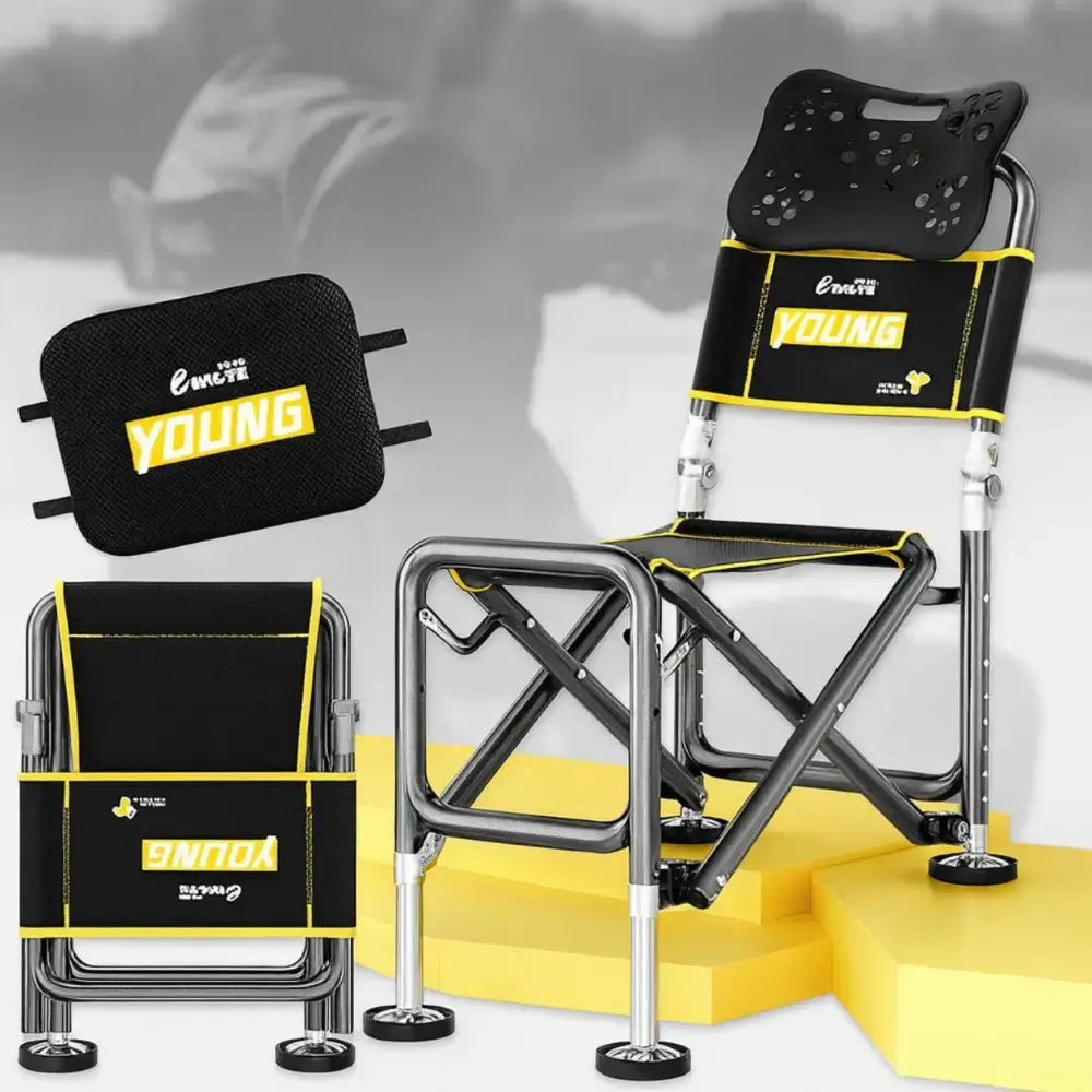 Складной телескопический стул до 150 кг, ven-1252 / Стул для рыбака / Складное кресло