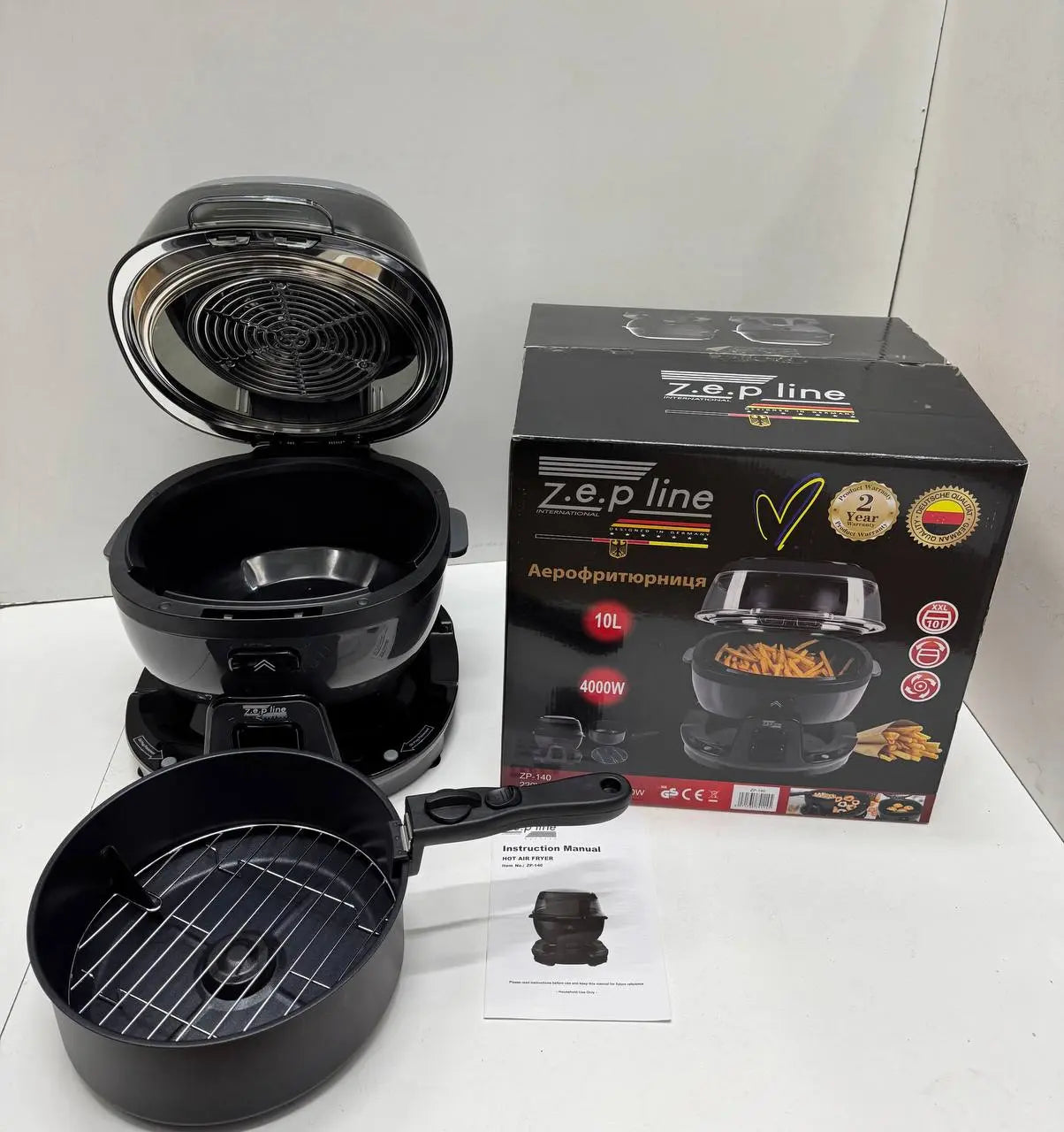 Смарт-аэрофритюрница с функцией вращения на 18 программ Zepline ZP-140 10литров 4000Вт