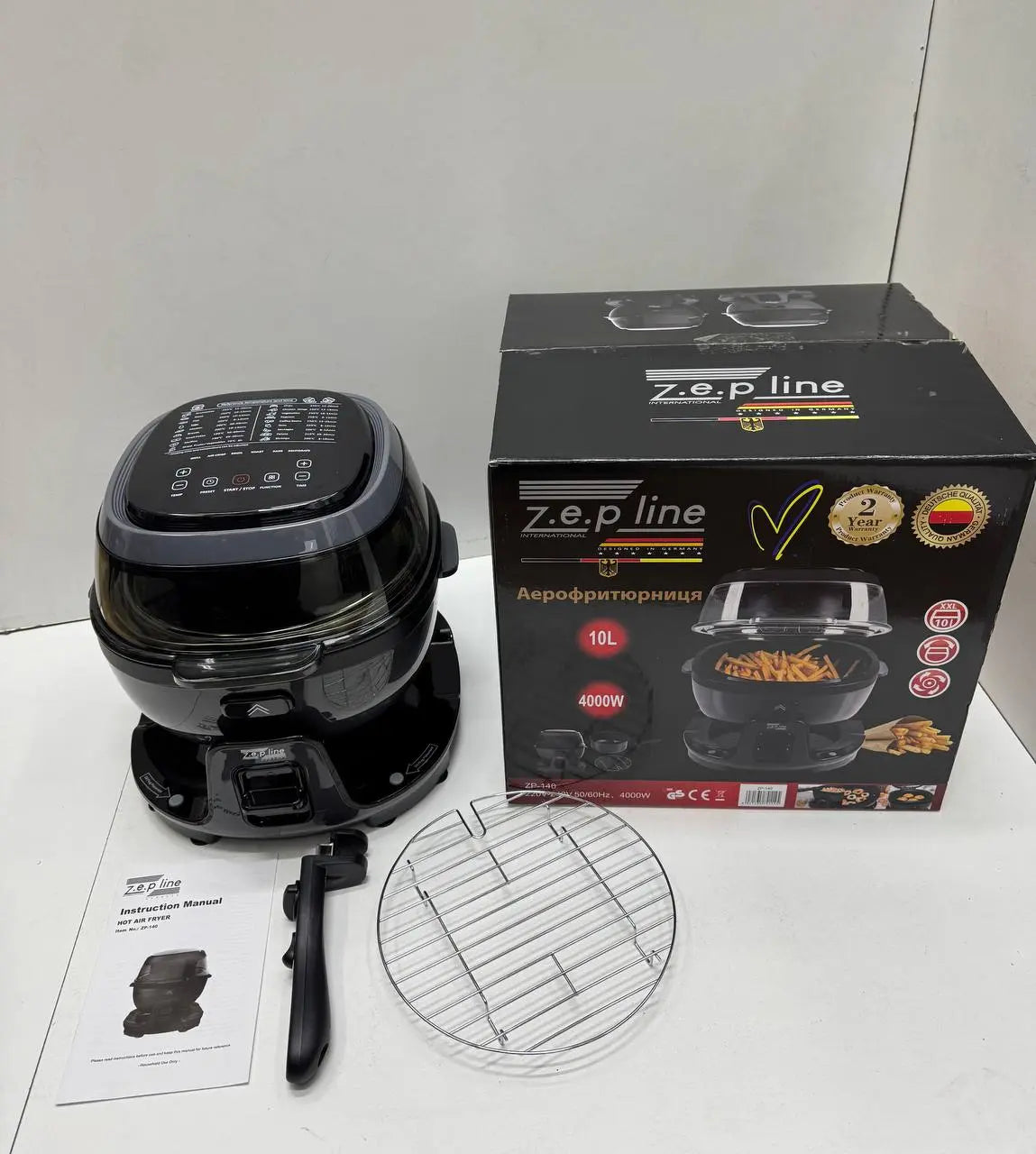 Смарт-аэрофритюрница с функцией вращения на 18 программ Zepline ZP-140 10литров 4000Вт