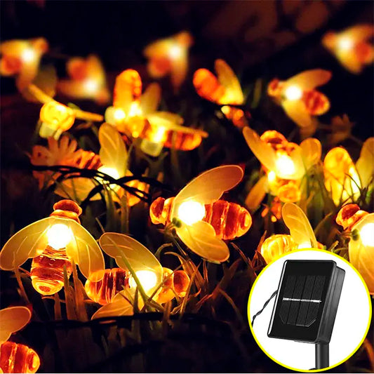 Солнечная гирлянда "Пчелки" 30 ламп 4,5 м, теплый-белый