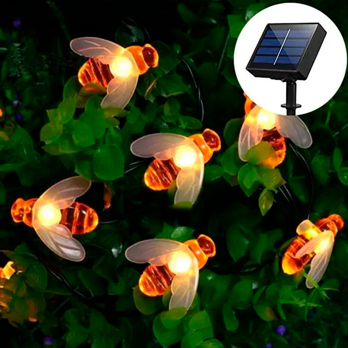 Солнечная гирлянда "Пчелки" 30 ламп 4,5 м, теплый-белый