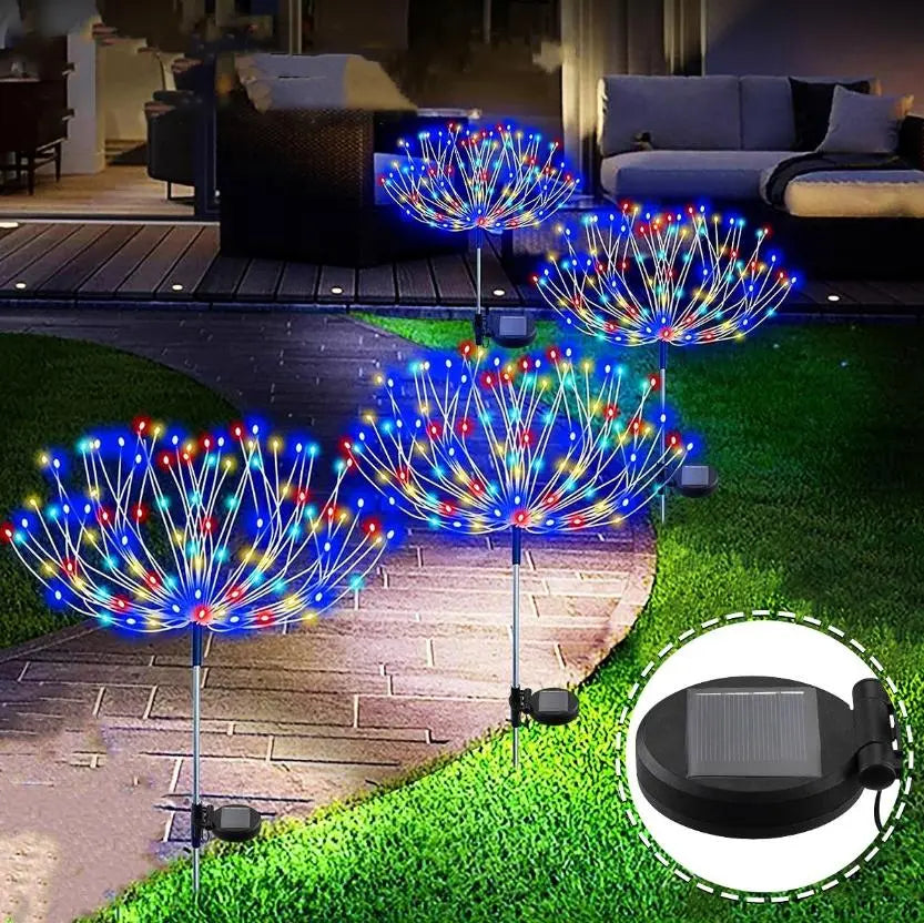 Солнечная лампа фейерверк, уличный фонарь, одуванчик, декоративные огни 120/150 светодиодов для сада и двора