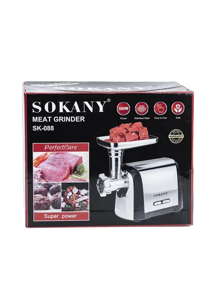 Стальная электромясорубка 3200 Вт SK-088 комбинированный Sokany
