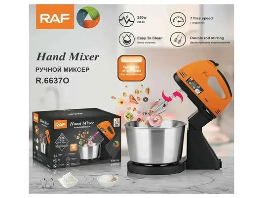 Стационарный миксер для кухни с металлической чашей RAF R6637 2 л 250W