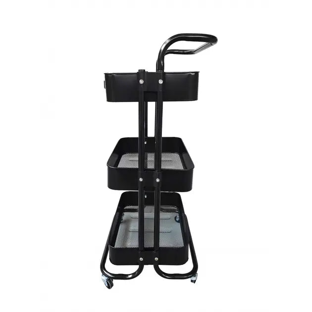 Стеллаж этажерка с полками на колесах ZM-1670 черный