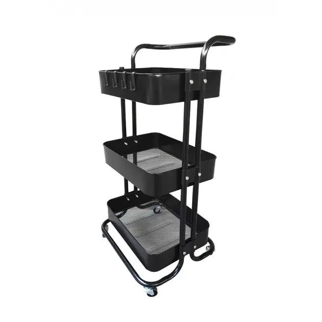 Стеллаж этажерка с полками на колесах ZM-1670 черный