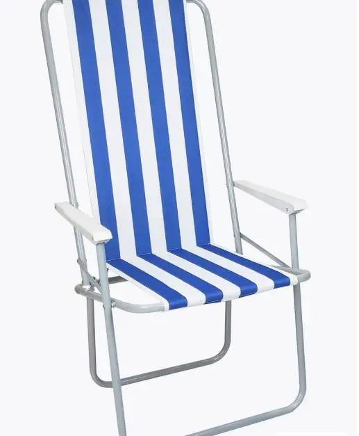 Стул STD-03 полосатый, складной, металл+ткань  В760*Ш500*Д510мм