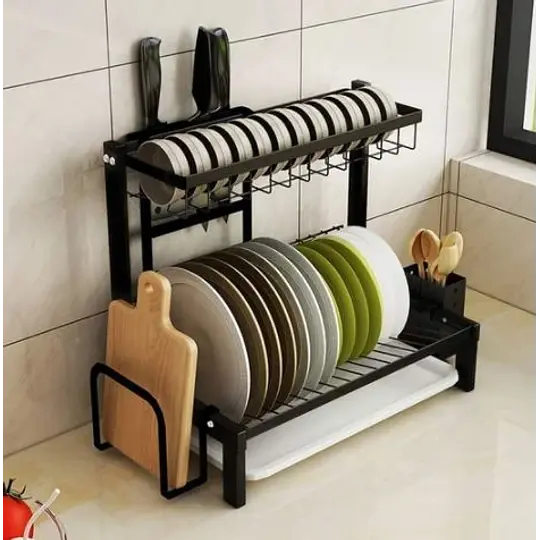 Органайзер-полка для посуды 2 яруса настольная сушилка  MJ-4014