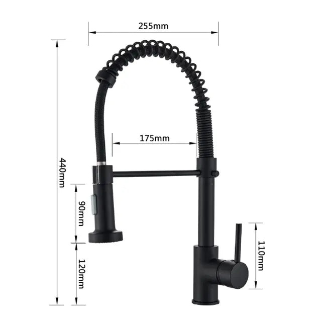 Стильный кухонный смеситель Matte Black гибкий кран с вращением потока в 360 градусов