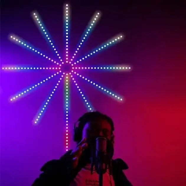 Светодиодная RGB лента Фейерверк с пультом и Bluetooth от USB, 5V 213 LED