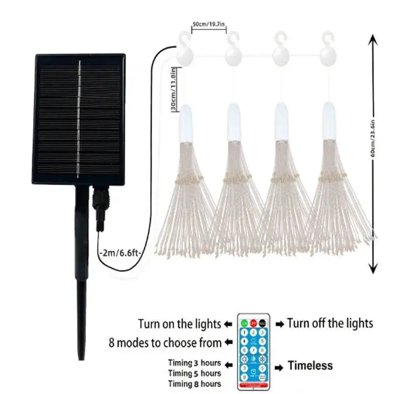 Светодиодные шаровые лампы Solar Starburst, светодиодные  огни с дистанционным управлением, 8 режимами Теплый белый