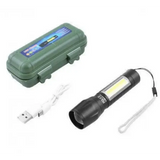 Светодиодный фонарик Bailong Police COB USB BL-511 BL-515 BL-513 в пластиковом чехле